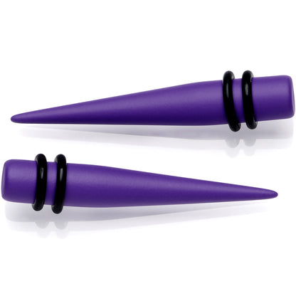 Light Purple Matte Acrylic Straight Taper Set 12 Gauge to 00 Gauge