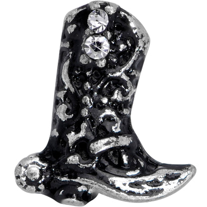 16 Gauge 5/16 Clear Gem Cowboy Boot Labret Monroe Tragus