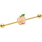 14 Gauge Gold Tone Sweet Apple Industrial Barbell 38mm