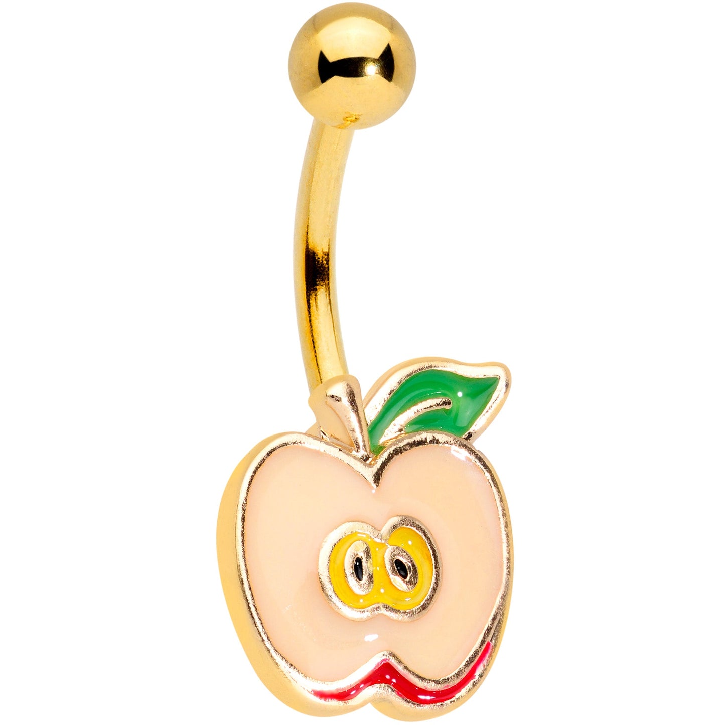 Gold Tone Sweet Apple Belly Ring