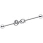 14 Gauge Clear Gem Infinity Swirl Industrial Barbell 38mm