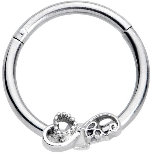 16 Gauge 3/8 Infinity Heart Valentines Day Hinged Segment Ring