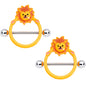 14 Gauge 5/8 Loveable Lion Nipple Shield Set