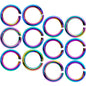 14 Gauge 5/16 Rainbow Anodized Seamless Cartilage Ring Set of 12