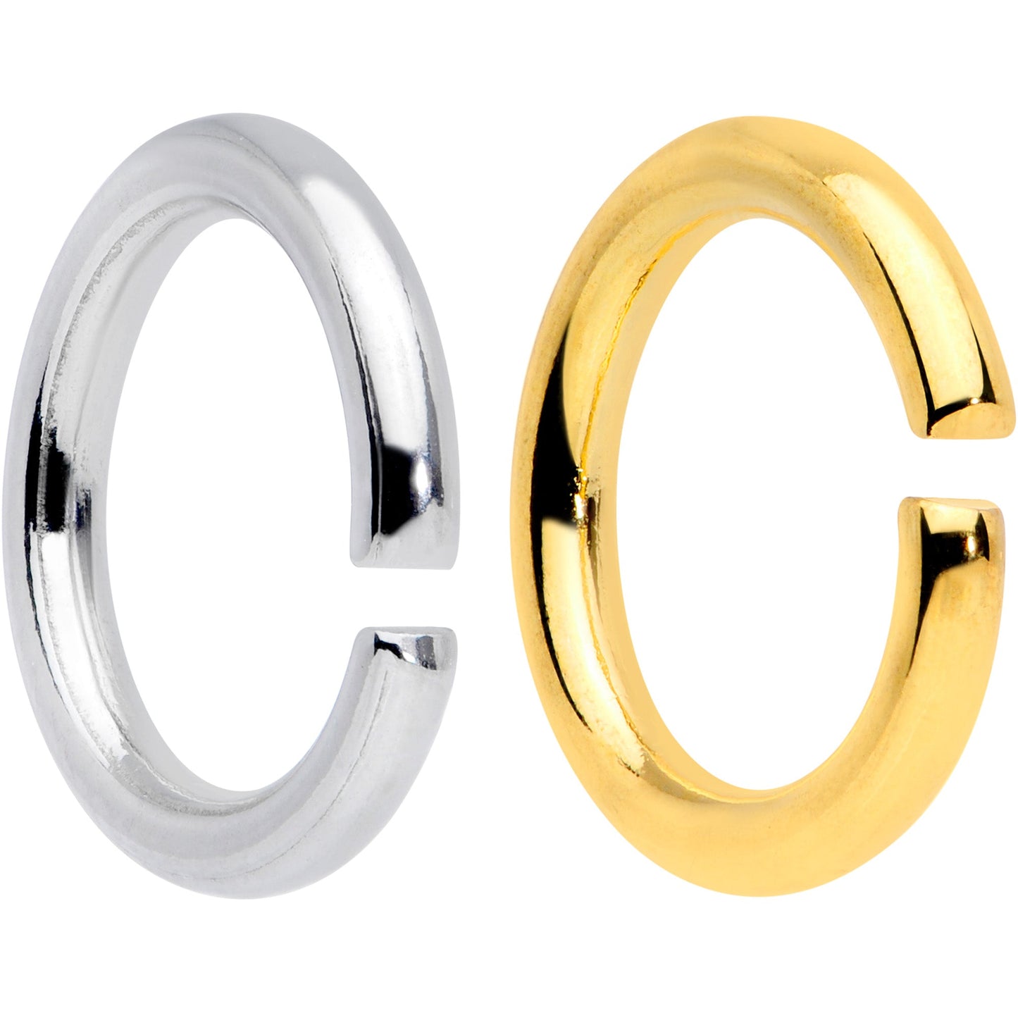 14 Gauge 5/16 Steel Gold Tone Seamless Cartilage Ring Set of 12