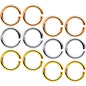 14 Gauge 5/16 Steel Mixed Gold Tone Seamless Cartilage Ring Set of 12