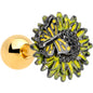 16 Gauge 1/4 Gold Tone Sunflower Butterfly Cartilage Earring