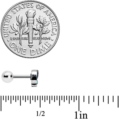 16 Gauge 1/4 Aqua Orb Curvy Elephant Cartilage Tragus