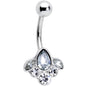 Clear Gem Classic Cluster Belly Ring