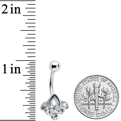 Clear Gem Classic Cluster Belly Ring