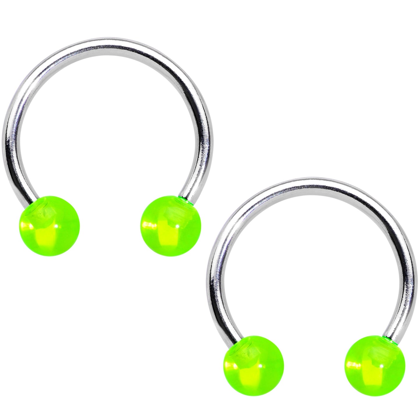 14 Gauge 9/16 Green Beer St Patricks Horseshoe Barbell Nipple Set of 4