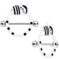 14 Gauge 5/8 Zany Zebra Nipple Shield Set