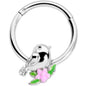 16 Gauge 3/8 Bird Pink Flower Hinged Segment Ring