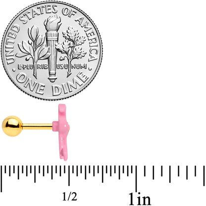 16 Gauge 1/4 Gold Tone Flamingo Cartilage Tragus