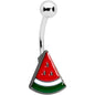 Red Green Summer Watermelon Wedge Belly Ring