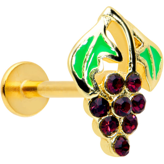 16 Gauge 5/16 Gold Tone Delicious Grapes Fruit Labret Monroe Tragus