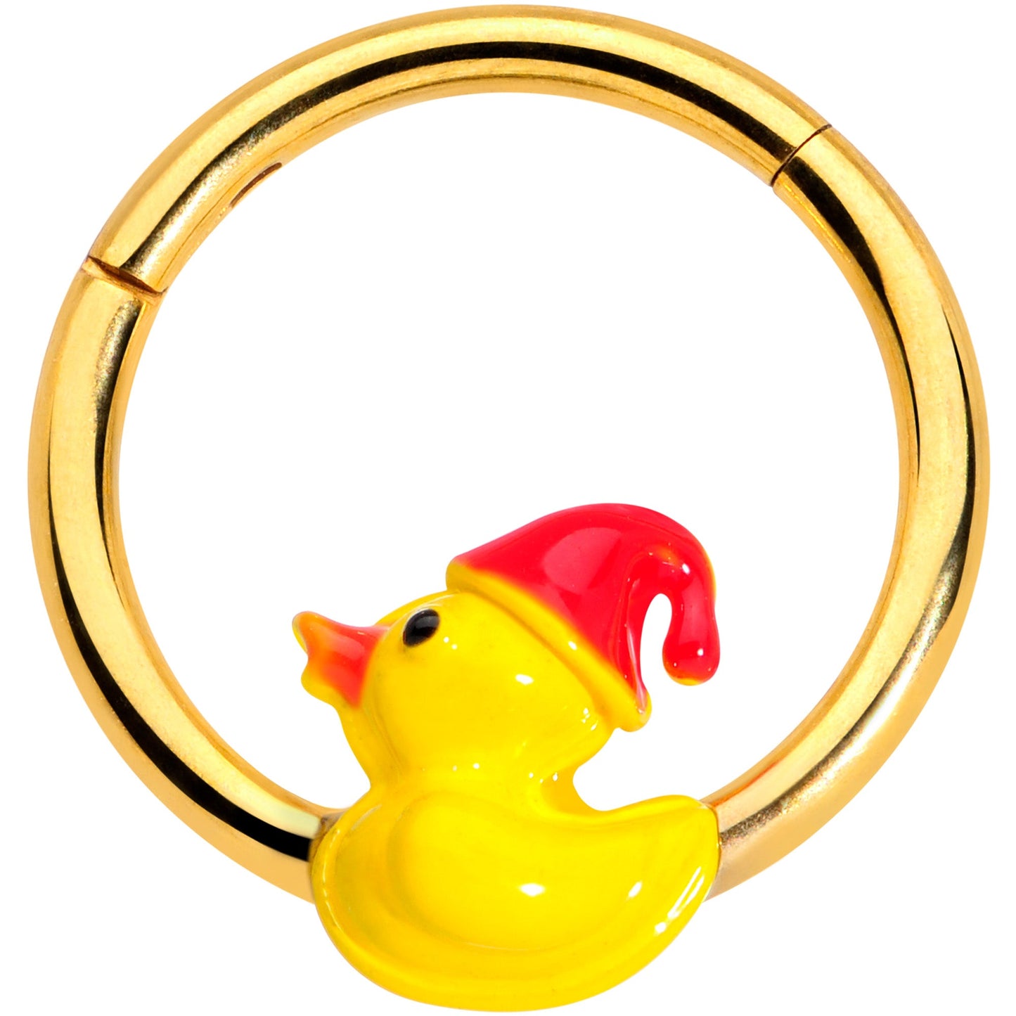 16 Gauge 3/8 Gold Tone Sleepy Duck Hinged Segment Ring