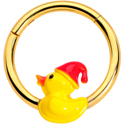 16 Gauge 3/8 Gold Tone Sleepy Duck Hinged Segment Ring