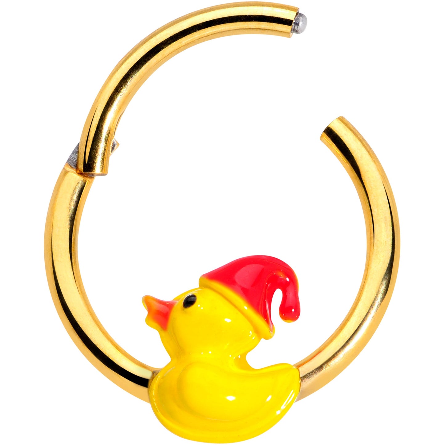 16 Gauge 3/8 Gold Tone Sleepy Duck Hinged Segment Ring