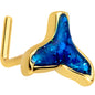 20 Gauge 1/4 Gold Tone Iridescent Mermaid Tail L Shaped Nose Ring