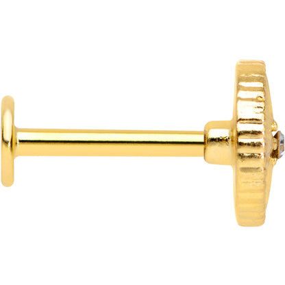 16 Gauge 5/16 Gold Tone Sailors Compass Labret Monroe Tragus