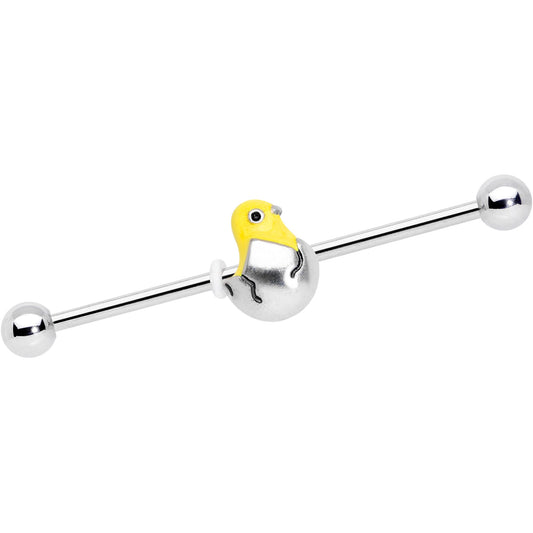 14 Gauge Hatching Easter Chick Industrial Barbell 38mm