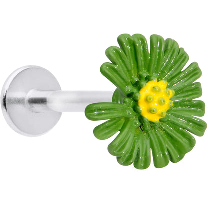 16 Gauge 5/16 Green Daisy Flower Labret Monroe Tragus