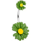 Green Double Flower Double Mount Belly Ring