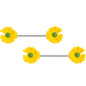 14 Gauge 5/8 Yellow Flower Barbell Nipple Ring Set