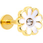 16 Gauge 5/16 Clear Gem Gold Tone Daisy Flower Labret Monroe Tragus