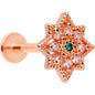 16 Gauge 5/16 Green Gem Rose Gold Tone Evening Star Labret Tragus