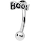 14 Gauge 5/16 Black Text Boo Halloween Curved Eyebrow Ring