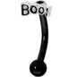 14 Gauge 5/16 Black Boo Halloween Curved Eyebrow Ring