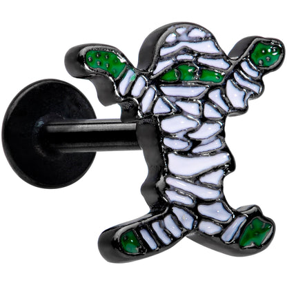 16 Gauge 5/16 Black Green Mummy Halloween Labret Monroe Tragus