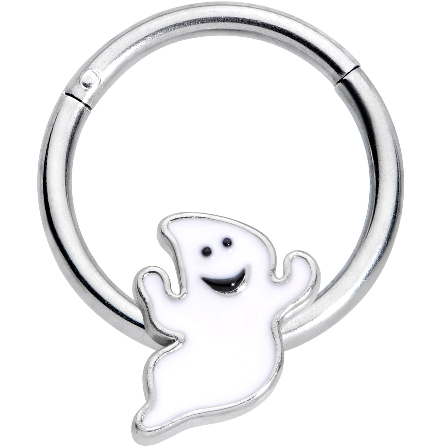 16 Gauge 3/8 Happy Ghost Halloween Hinged Segment Ring