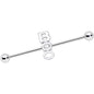 14 Gauge White Boo Halloween Industrial Barbell 38mm