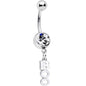 Clear Gem White Boo Halloween Dangle Belly Ring