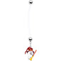 Clear Bioplast Ghost Witch on Broom Halloween Pregnancy Dangle Belly Ring