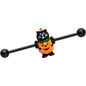 14 Gauge Black Cat Pumpkin Halloween Industrial Barbell 38mm