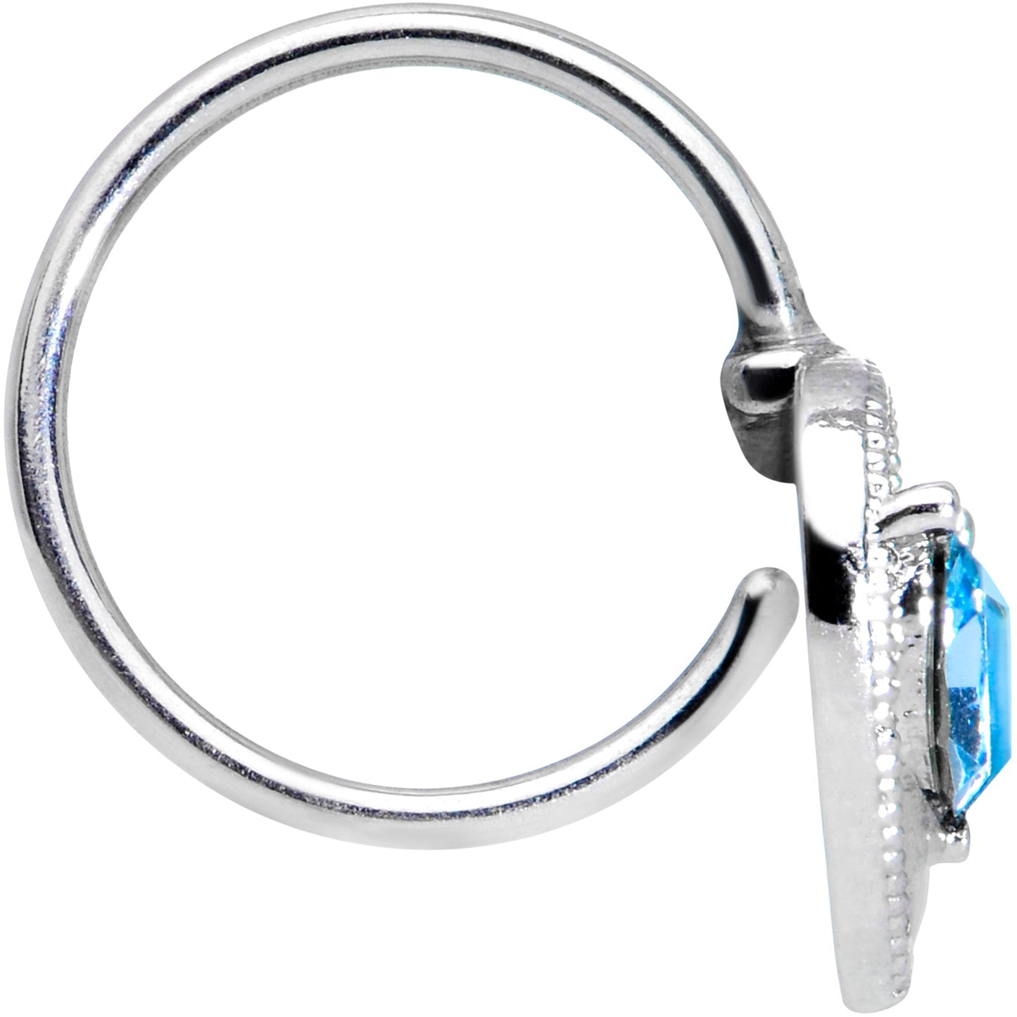 20 Gauge 5/16 Aqua Gem Alien Nose Hoop