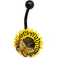 Black Sunflower Butterfly Belly Ring