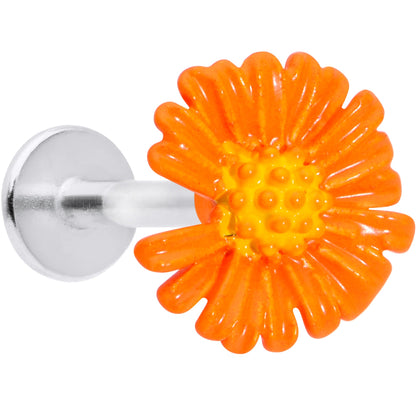 16 Gauge 5/16 Orange Daisy Flower Labret Monroe Tragus