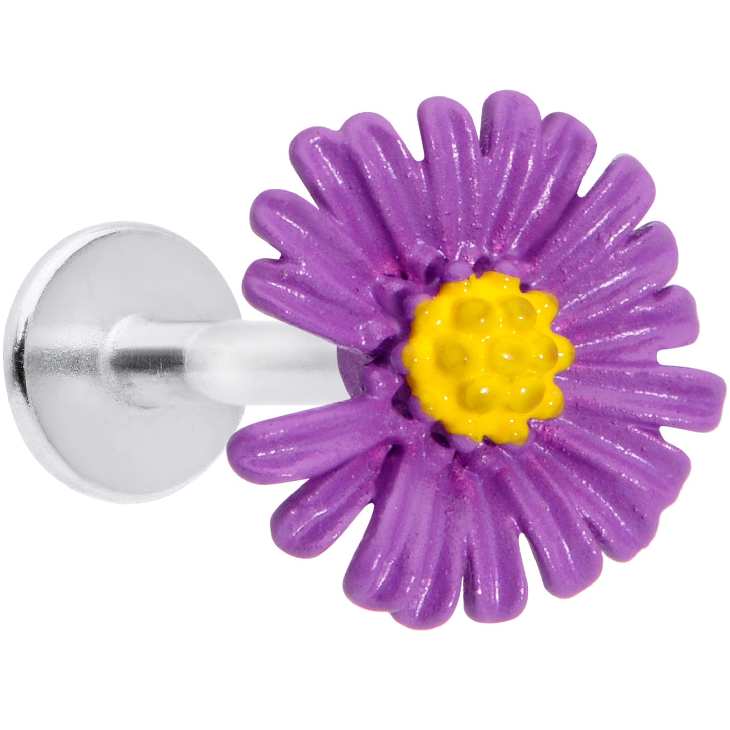 16 Gauge 5/16 Purple Daisy Flower Labret Monroe Tragus