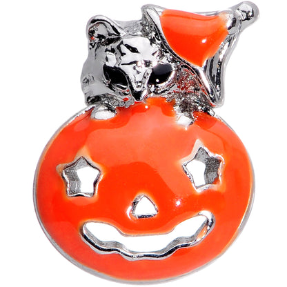 16 Gauge 5/16 Cat Pumpkin Halloween Labret Monroe Tragus