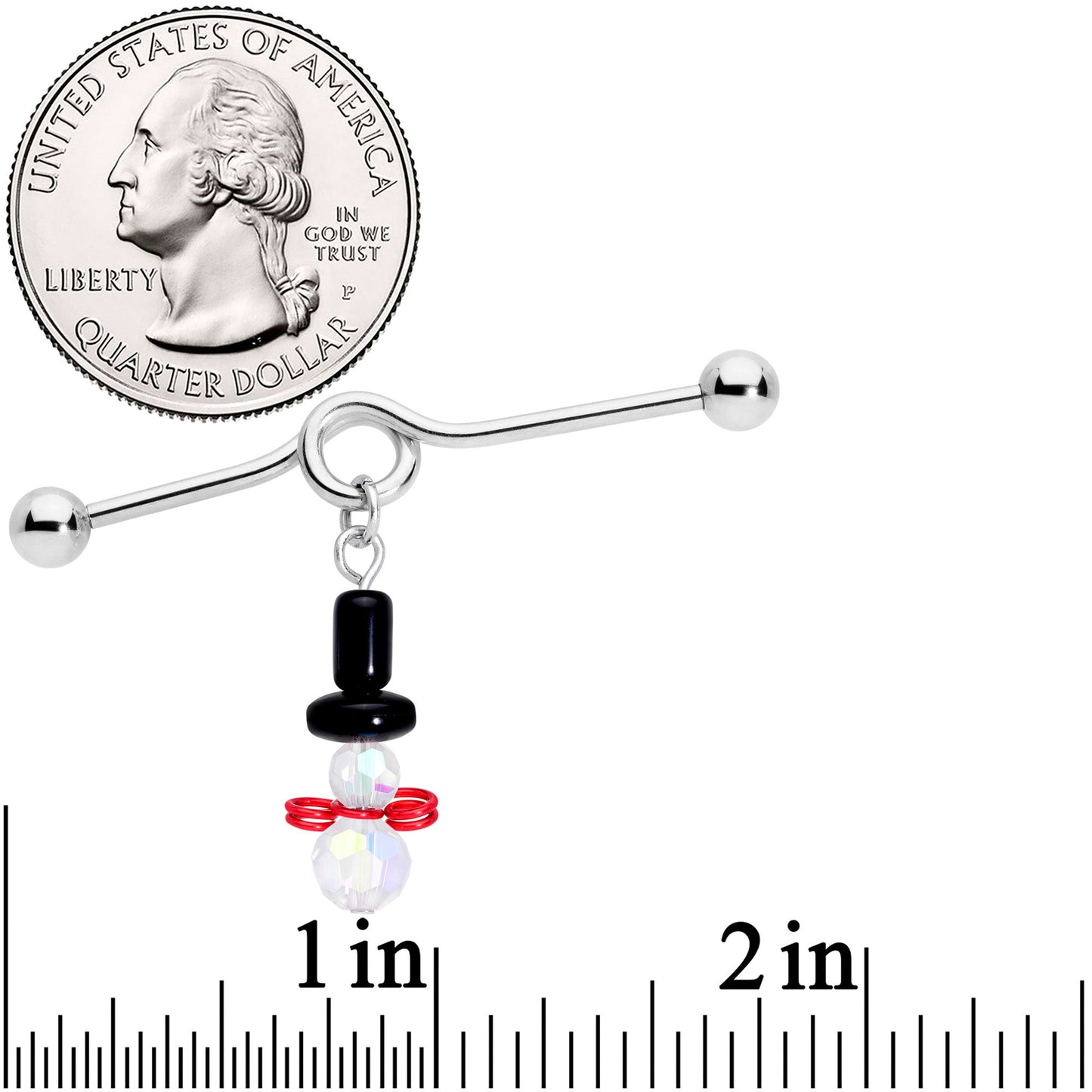 14 Gauge Aurora Gem Snowman Christmas Dangle Project Bar 38mm