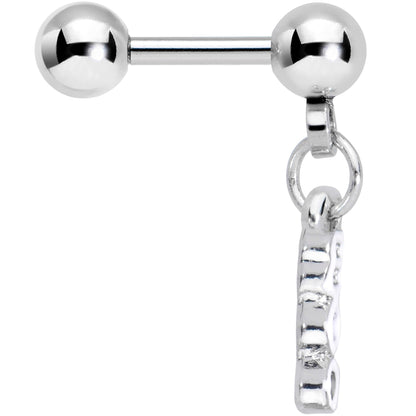 16 Gauge 1/4 White Boo Halloween Dangle Cartilage Tragus Earring