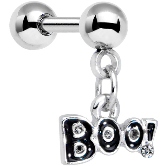 16 Gauge 1/4 Clear Gem Boo Halloween Dangle Cartilage Tragus Earring