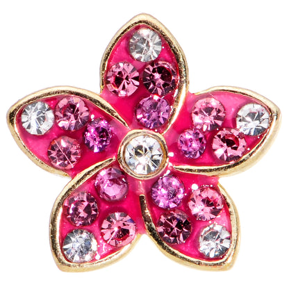 16 Gauge 5/16 Purple Gem Gold Hue Fabulous Flower Labret Monroe Tragus