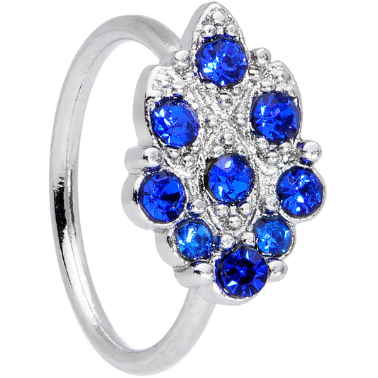 20 Gauge 5/16 Blue CZ Gem Chandelier Nose Hoop