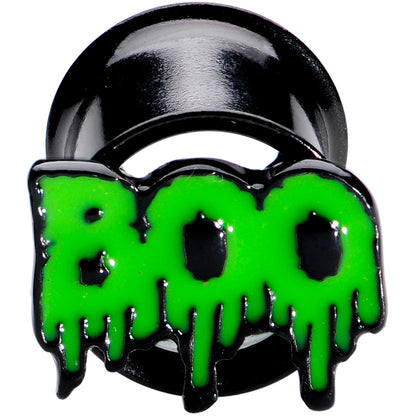 Green Boo Halloween Double Flare Plug Set